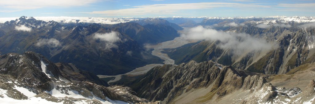 Waimakariri Valley desde Mt Harper, Arthur's Pass