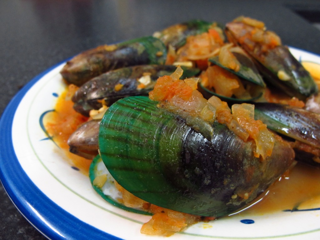 Green shell mussels